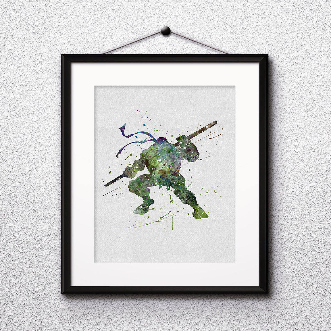 Donatello Watercolor Print Teenage Mutant Ninja Turtles Art Donatello Painting Ninja Painting Nursery Kids Room Decor Wall Art